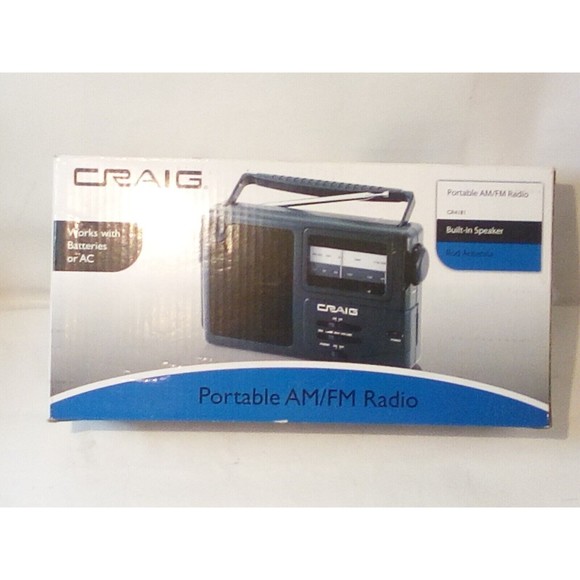 Craig (cr4181) portable lightweight am/fm radio with power supply & manual - Picture 3 of 5